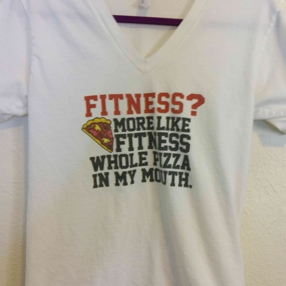 'FITNESS? MORE LIKE FITNESS WHOLE PIZZA IN THIS MOUTH' SHIRT - Picture 7 of 8